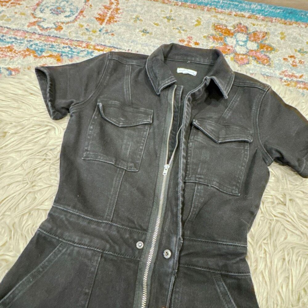 GOOD AMERICAN Black Utility Denim Jumpsuit Size  Small - Picture 4 of 6